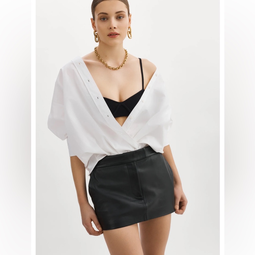 Lamarque INAYA LEATHER MICRO MINI SKIRT Small